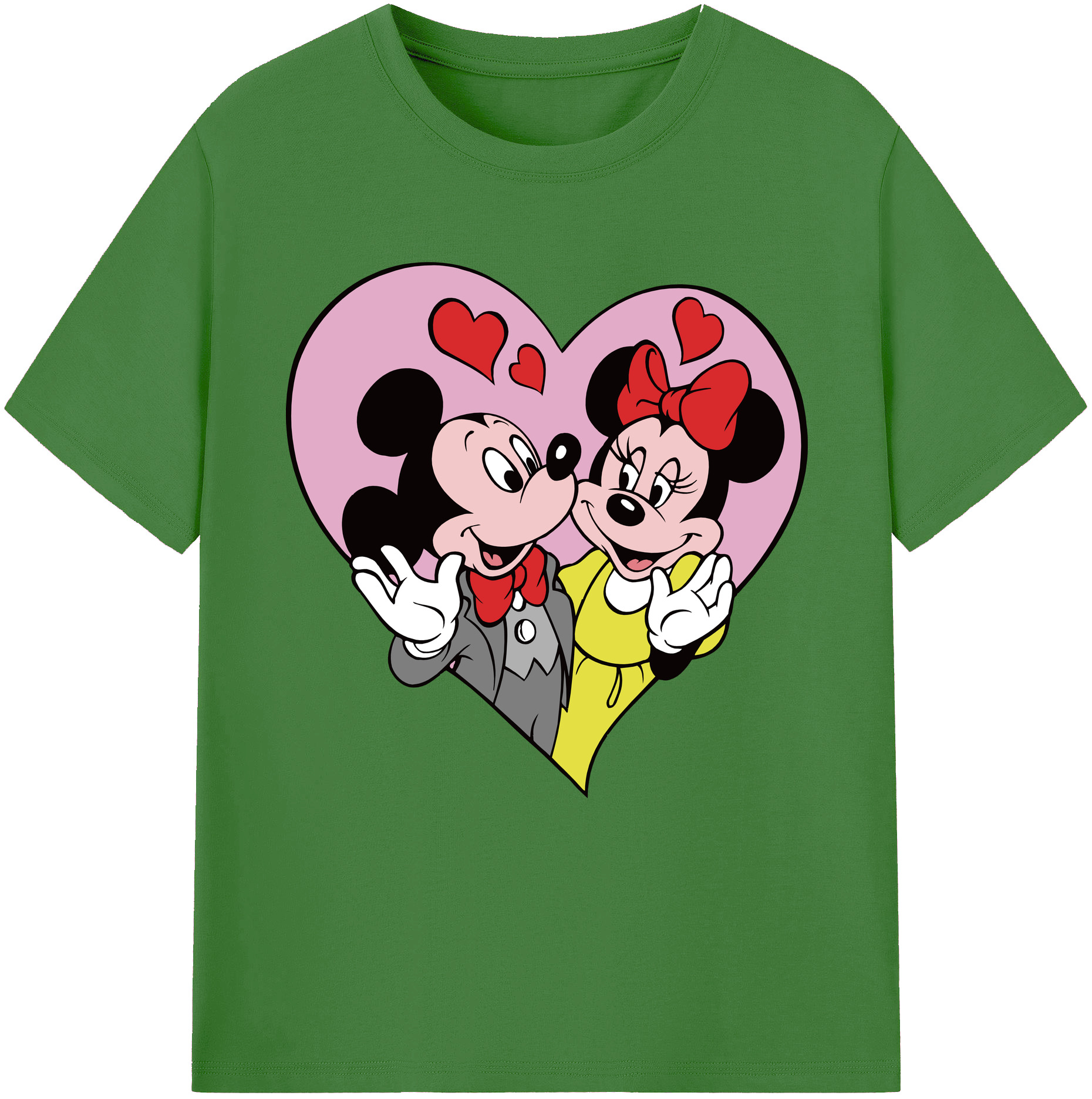 （画像用） ミッキーマウス Mickey Mouse レディースカジュアルプリントTシャツ（綿100％）
